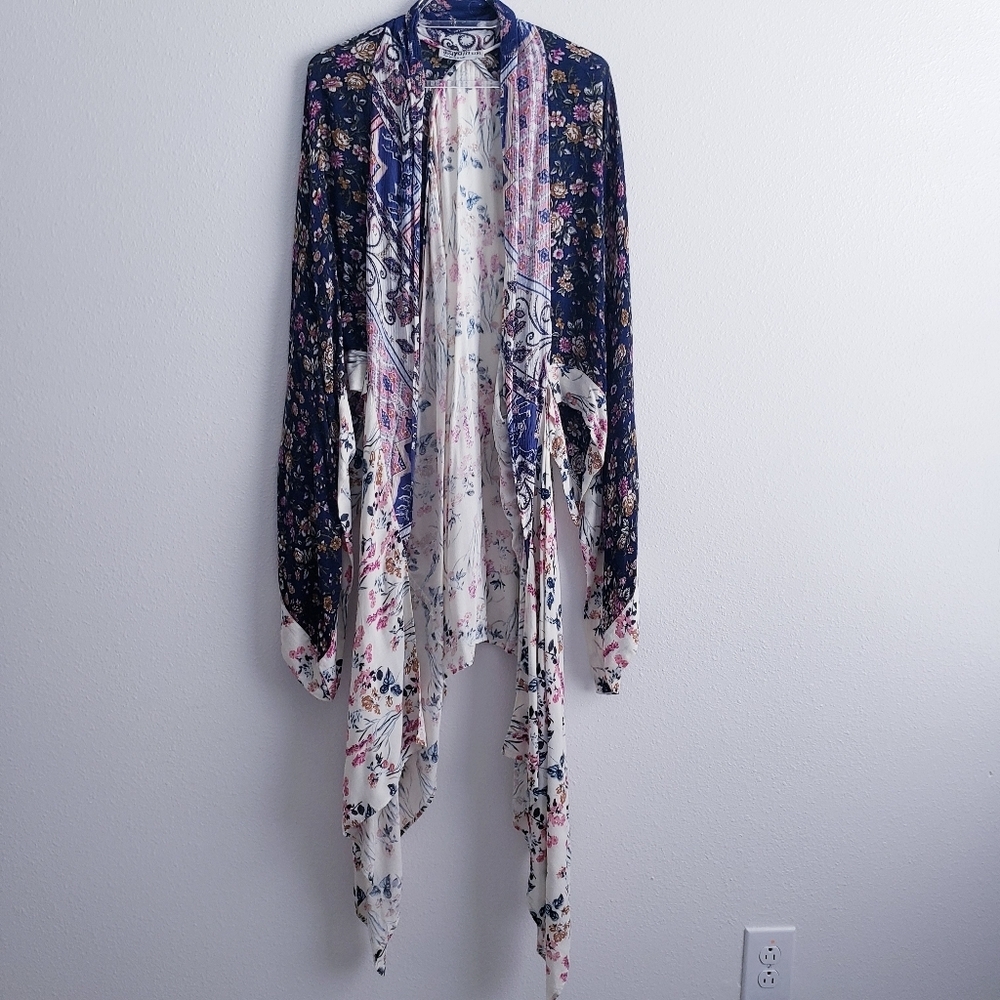 Darn Good Yarn Oversized Floral Lightweight Cardigan